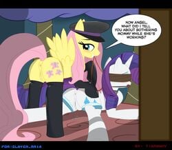 bsdm equine female fluttershy_(mlp) friendship_is_magic horse leash my_little_pony pony pussy rarity_(mlp) smooth_skin tiarawhy vaginal_penetration yuri