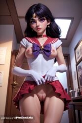 1girls ai_generated ass_visible_through_thighs bishoujo_senshi_sailor_moon black_hair bow bowtie breasts choker circlet clothes_lift collarbone covered_navel cowboy_shot earrings elbow_gloves female gloves hi_res indoors jewelry leotard lifted_by_self lips long_hair looking_at_viewer magical_girl medium_breasts miniskirt mirror nipples no_panties parted_lips patreon_username pleated_skirt progenarts purple_bow purple_eyes pussy red_choker red_sailor_collar red_skirt reflection rei_hino sailor_collar sailor_mars sailor_senshi_uniform skirt skirt_lift solo star_(symbol) star_choker star_earrings thighs tiara uncensored web_address white_gloves white_leotard