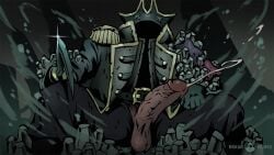 1boy 2022 ambiguous_species balls bara barnacles belt belt_buckle big_penis boots captain_(darkest_dungeon) cel_shading cel_shading_(retro) clothed clothed_male coral corruption cum cum_shot cum_spurt dark_background darkest_dungeon darkest_dungeon_2 dramatic ejaculation erection faceless_character faceless_male flying_cum gay gloves gothic_artstyle hat headwear hi_res hook hook_hand humanoid intimidation jacket male male_only monster monster_boy monster_cock mskah obscured_eyes obscured_face ocean open_legs penis penis_out pirate pirate_hat projectile_cum scrotum sitting starfish testicles thick_body thick_legs thick_penis tide uncensored unknown_male unseen_male_face veiny veiny_penis waves yaoi