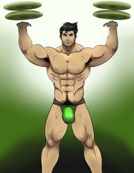 1boy armpit_hair avatar_legends bara bolin happy_trail huge_muscles male male_only muscle muscles puberty pubes pubic_hair pubic_trail smooth_skin solo speedo the_legend_of_korra underwear