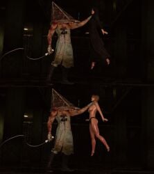 1boy 1boy1girl 1girls 3d 3d_(artwork) 3d_model 3d_render about_to_be_raped before_and_after big_breasts blonde_hair breasts cultist dbd dead_by_daylight defeated dominant_male erect_nipples female grabbing grabbing_throat heather_mason heels horror lifting_person male monster monster_on_female muscular muscular_male pyramid_head scelusnizer silent_hill silent_hill_3 strangling stripped submissive_female sweating throat_grab tomboy torture wet whip