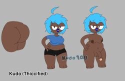 1girls 2025 3_toes 4_fingers ahoge artist_self-insert bbw big_ass big_breasts big_penis black_eyes black_shorts blue_hair blue_lipstick blue_t-shirt breasts chubby chubby_female cute dark-skinned_female dark_skin female first_porn_of_artist first_porn_of_character freckles kudo_(kudo_108) kudo_108 lipstick looking_at_viewer naked nude nude_female penis reference reference_sheet shorts t-shirt tagme thick_thighs trans trans_woman transfem transgender transgender_female transgender_woman
