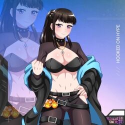 1girls 2d 2d_(artwork) 2d_artwork adult adult_female aqua_fingernails aqua_nail_polish aqua_nails bare_belly bare_chest bare_hands bare_midriff bare_navel bare_skin belly belly_button big_breasts black-haired_female black_choker black_coat black_collar black_hair black_jacket black_legwear black_pantyhose black_stockings black_tights blue_fingernails blue_nail_polish blue_nails breasts busty busty_female busty_girl choker cleavage closed_mouth_smile coat collar digital digital_art digital_drawing digital_drawing_(artwork) digital_media digital_media_(artwork) enen_no_shouboutai exposed_belly exposed_chest exposed_midriff exposed_navel exposed_skin female female_focus female_only fingernails fingers fire fire_force flames groin high_resolution highres hookedonhype hourglass_figure inguinal_crease inguinal_ligament jacket large_boobs large_breasts lean_figure legwear linea_alba long_hair looking_at_viewer maki_oze mature mature_female midriff nail_polish nails narrow_waist navel necklace off_shoulder open_coat open_jacket oze_maki pantyhose plump_breasts ponytail purple-eyed_female purple_background purple_eyes shoulders sidelocks simple_background slender_body slender_waist slim_waist smile smiley_face smiling smiling_at_viewer smirk solo standing stockings stomach thick_thighs thigh_gap thighs tights upper_body wide_hips