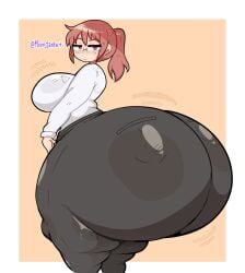 1girls ass ass_bigger_than_head ass_bigger_than_torso ass_body big_ass bottom_heavy breasts bubble_butt enormous_ass fat_ass female female_only gigantic_ass glasses gluteal_fold huge_ass hyper hyper_ass kobayashi large_ass looking_at_viewer looking_back massive_ass miss_kobayashi's_dragon_maid moonraige pants pink_hair shirt solo thick_ass thick_thighs thunder_thighs wide_hips