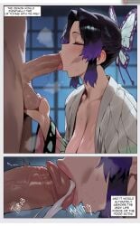1boy 1girls ai_assisted ai_generated black_hair blowjob cum cum_in_mouth demon_slayer fellatio female hair kimetsu_no_yaiba kochou_shinobu light-skinned_female light-skinned_male light_skin male multicolored_hair oral oral_penetration oral_sex penis purple_hair shexyo short_hair veiny_penis