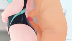 1boy 1girls 3d animated blonde_hair blue_eyes blush breast_grab breasts buttjob buttjob_over_clothes censored cum cum_in_pussy cum_inside cum_on_swimsuit fondling fondling_breast from_behind hololive hololive_japan holox indoors kazama_iroha light-skinned_female light-skinned_male light_skin medium_breasts mikumikudance mmd mosaic_censoring nude nude_male one-piece_swimsuit one-piece_swimsuit_aside penetration penis sex sound standing swimsuit vaginal_penetration video virtual_youtuber zuzuzu3d