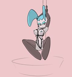 1girls 2d bondage breasts female female_only gynoid humanoid jenny_wakeman my_life_as_a_teenage_robot nipples robot robot_girl robot_humanoid solo stripper_pole teenager velenor wakeman xj-9 xj9