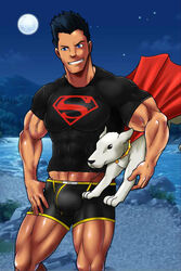 canine clothing conner_kent dc dc_comics janken krypto male male_only superboy superman_(series) underwear