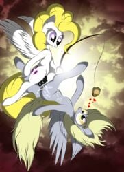 2012 2girls cum cum_inside derpy_hooves equine female flying friendship_is_magic fur furry futa_on_female futanari horse intersex my_little_pony pegasus penis sex surprise_(mlp) testicles v-d-k wings