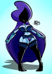 mighty_magiswords cartoon_network female tagme atomickingboo the_mysterious_hooded_woman hoodie unseen_female_face unseen_face lingerie flashing revealing_clothes breasts thick_thighs thighs open_hood cloak open_cloak open_clothes