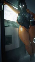 2026 3d 3d_(artwork) anthro aureola big_breasts black_body black_fur black_hair bodily_fluids bodysuit bone breasts bright_eyes canid canine canis clothed clothed_anthro clothed_female clothing coffee_cup container cum cum_in_nipples cup exposed_breasts female fur genital_fluids ghostoast hair hi_res jumpsuit leaning_on_wall long_tongue mal0 mal0_(bom39) mal0_(species) malo mammal open_suit orange_bodysuit orange_clothing orange_skinsuit partially_clothed scp-1471 scp-1471-a scp-1471-a_(bom39) scp-1471-a_(scrag) scp-294 scp_foundation seductive skin_tight skull skull_head solo tight_clothes tight_clothing tongue tongue_on_breast tongue_out unzipped unzipped_bodysuit white_eyes