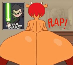 ass ass_clapping ass_cleavage ass_focus futa_on_female futanari lammy_lamb large_ass large_balls large_breasts large_butt large_penis large_thighs reverse_cowgirl_position riding_cock riding_penis theslashfive um_jammer_lammy
