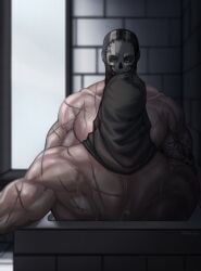 rolens_ping call_of_duty cod activision infinity_ward ghost_(modern_warfare_2) simon_riley konig bara yaoi gay sniper_veil skull_mask bath bathtub bathroom bathing in_the_bathtub tub implied_nudity naked naked_male nude nude_male