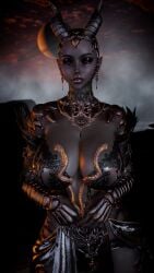 1girl 1girls 2026 3d 4k armor bald bald_female big_breasts big_lips black_sclera breasts breasts_bigger_than_head chromatic_aberration clothed clothing crashbanditkut demon demon_girl demon_horns depth_of_field dragon_girl earrings ears eyebrows eyelashes eyeshadow female fog grey_body grey_skin half-closed_eyes hi_res high_resolution highres huge_breasts lips lipstick long_ears long_eyelashes long_nails looking_at_viewer makeup mascara mature mature_female mature_woman nail_polish nails original original_character parted_lips planet purple_eyes scales self_upload solo solo_female solo_focus standing straight thick thick_lips thick_thighs thighs virt-a-mate virtamate voluptuous voluptuous_female