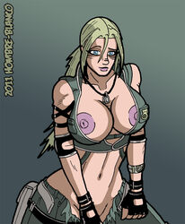 2011 2d big_breasts breasts exposed_breasts female hombre-blanco mortal_kombat mortal_kombat_(2011) nipples shy sonya_blade wardrobe_malfunction