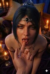1boy 1girls 2026 ai_generated animated baldur's_gate baldur's_gate_3 black_hair braided_hair circlet elf_female eye_contact finger_in_mouth finger_sucking freckles green_eyes indoors leshay7 longer_than_10_seconds looking_at_viewer looking_to_the_side medium_breasts moaning outdoors passionate perfect_girl realistic saliva shadowheart skinny small_breasts sound sucking sucking_fingers tagme thighs thrusting video video_games
