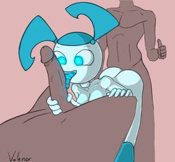 fellatio female jenny_wakeman male my_life_as_a_teenage_robot oral robot smooth_skin velenor xj-9