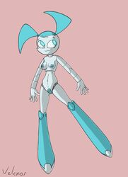 1girls 2d alternate_breast_size female female_only humanoid jenny_wakeman my_life_as_a_teenage_robot pasties robot robot_girl robot_humanoid smooth_skin solo tape velenor xj-9