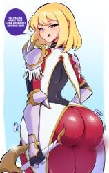 solo_leveling cha_hae_in itotsic ass ass_focus ass_bigger_than_head butt bubble_butt bubble_ass big_ass big_butt ass_jiggle jiggle jiggling_ass jiggling_butt jiggle_physics fat_ass fat_butt caked_up motion_lines ass_movement moving_ass blonde_hair purple_eyes fully_clothed tight_clothing tight_pants armored_female armor female female_only wobble wobbling_ass wobbling_butt slosh sloshing_butt sloshing_ass commission