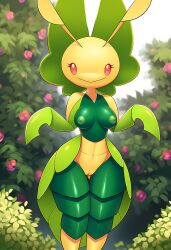 gobabsnow ai_art ai ai_generated pokemon pokemon_(species) leavanny female anthro anthropomorphic pokemorph pokegal pokegirl pokegirl_as_pokemon boobs breasts tits nipples pussy vagina nsfw medium_boobs medium_breasts bug bug_girl insect insect_girl fanart digital_art original_character monster monster_girl cute adorable furry furry_anthro furry_character furry_female novelai