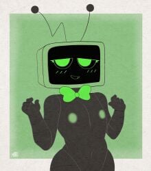 1girls 2020s 2026 blushcrunch_studio dandy's_world dandys_world female flat_chest flat_chested glowing_nipples green_nipples krattgg no_breasts object_head roblox robot robot_girl solo tagme tv_head vee_(dandy's_world)