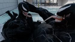 alien alien_girl corruption long_tongue marvel monster monster_girl paizuri pool she-venom spider-man_(series) symbiote venom_(marvel)