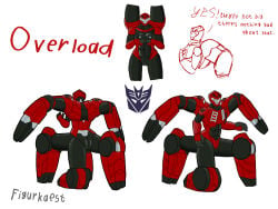 2_toes 3_fingers 4_arms 4_legs 8_limbs ass back black_body centaur centauress character_sheet claws constructicons figurkaest helmet multi_arm multi_leg multi_limb multicolored_body overload_(transformers) pussy red_body robot robot_female robot_girl rule_63 shoulder_tattoo small_breasts tattoo text transformers transformers_(bayverse) yellow_eyes