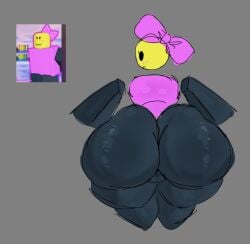 1femboy ass balls balls_visible_through_clothing big_ass big_ass_(male) blush bottom_heavy_femboy bow casual_dummy_(the_battle_bricks) cute dumptruck_ass femboy feminine_male giant_ass huge_ass hyper hyper_ass pink_clothing puhf reference_image roblox roblox_game robloxian skin_tight the_battle_bricks tumore yellow_skin