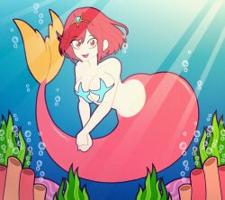 1girls bottom_heavy female huge_boobs huge_breasts kinggargantuas mermaid nintendo pyra sea solo thick_and_curvy thick_thighs tonyneely underwater wide_hips xenoblade_(series) xenoblade_chronicles_2