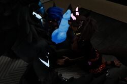 absurd_res anthro balls big_balls big_penis bioluminescence bioluminescent_eyes bioluminescent_pawpads bioluminescent_penis black_body black_fur blue_eyes blue_hair blue_penis blue_tongue brown_body brown_fur brown_hair canid canine canis clothing collaborative collaborative_fellatio collaborative_oral collaborative_sex collar dobermann domestic_dog ear_piercing fellatio female fur genitals glowing glowing_genitalia glowing_penis glowing_tongue group group_sex hair hand_on_leg hand_on_thigh harness hi_res horn inner_ear_fluff knot knot_lick kollodis kollodis_raine kuvora licking long_tongue male male/female mammal markings midnight_(hvllhnd) nude oral paws penile penis penis_lick piercing pinscher red_eyes scar sex skulldog_(species) streetwear tattoo techwear threesome tongue trio tuft voidbourne wolf