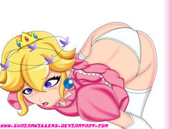 ass_up dizzied mario_(series) nintendo panties princess_peach shaianwillems white_panties