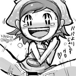 black_and_white censored cooking_mama mama_(cooking_mama) mob_face sex tagme unseen_male_face