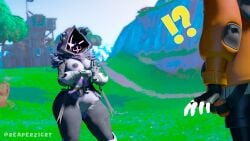 1boy 1girls 3d 3d_(artwork) anthro big_breasts big_breasts breasts eye_scar female female fortnite fortnite:_battle_royale fur genitals gesture hi_res high_resolution highres hood imminent_sex inviting inviting_to_sex male nude nude_anthro nude_female outdoor_nudity outdoors purple_body purple_eyes purple_fur pussy question_mark raven_team_leader reaper21cry scar sexually_suggestive shocked shocked_expression smilling source_filmmaker source_filmmaker_(artwork) sunspot_(fortnite) thick thick_hips thick_thighs thighs voluptuous voluptuous_female wink winking_at_partner winking_eye