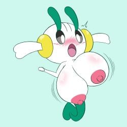 big_breasts blush breasts floating floette game_freak huge_breasts k-10 large_breasts nintendo pink_nipples plant_girl pokémon_(species) pokemon pokemon_(species)