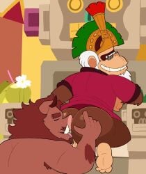 2025 amol_(oltoons) anal animated anthro ape ass bottomless bottomless_anthro bottomless_male brown_body brown_fur clothed clothing cranky_kong doctorhiruluk donkey_kong_(series) duo elderly_anthro elderly_male fur haplorhine hi_res male male/male male_rimming_male mammal multicolored_body nintendo nude_anthro nude_male oral primate rimming sex short_playtime suid suine sus_(pig) tan_body tongue two_tone_body wild_boar