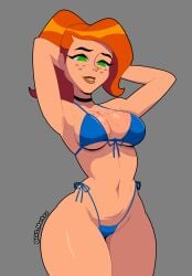 ben_10 bikini curvy curvy_body curvy_female curvy_figure dio_markez female gwen_tennyson large_hips large_thighs medium_breasts pear_shape pear_shaped pear_shaped_female pear_shaped_figure perfect_body ponytail tagme thick_thighs thin_waist wide_hips