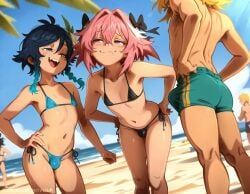 3boys ai_generated astolfo_(fate) bridget fate/grand_order fate_(series) genshin_impact guilty_gear guilty_gear_strive tagme venti_(genshin_impact)