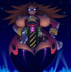 1girls breasts breasts_out curvy dildo dr._eggma’am dr._eggman dr_robotnik earrings female from_below garter_belt genderswap genderswap_(mtf) glasses gloves grin hair huge_breasts imminent_rape looking_at_viewer night red_hair rule_63 sega sex_toy sif_(artist) sonic_(series) starry_sky strap-on sunglasses thick_thighs thighhighs wide_hips