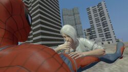 1boy1girl blowjob holding_penis marvel marvel_comics peter_parker rooftop rooftop_sex silver_sable silver_sable_(insomniac) silver_sablinova skyliner79 spider-man_(insomniac) spider-man_(series) sucking_penis