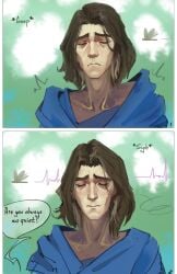 closed_eyes comic gay implied_oral jayce_talis league_of_legends sighing viktor_(league_of_legends) yaoi