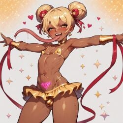 ai_generated civitai dark_skin femboy long_tongue magical_girl micro_bikini sustaco womb_tattoo