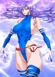 1girls big_breasts breasts curvy curvy_figure huge_breasts long_hair magic marvel marvel_comics pink_eyes psylocke purple_hair thick_thighs thighhighs thighs x-men