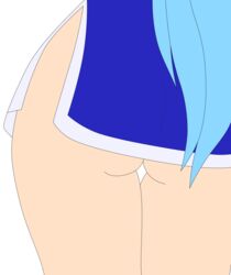 1girls ass blue_hair bottomless busakumas close-up female long_hair miniskirt short_dress skirt stewardess tenjouin_katsura thighs yat_anshin_uchuu_ryokou