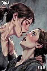 2girls ai_generated bad_end cordyceps corrupted corruption dina_(the_last_of_us) ellie_(the_last_of_us) ellie_williams female forced_kiss forced_oral fungus habaneroart infected infection the_last_of_us the_last_of_us_2 worried_expression