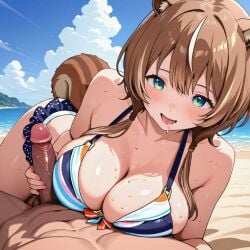 ai_generated ayunda_risu brown_hair green_eyes hololive hololive_indonesia hololive_indonesia_area_15 squirrel_ears squirrel_girl squirrel_tail