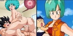 ahe_gao ass ass_grab barefoot breast bulma_briefs cheating cheating_husband cowgirl cum_in_pussy cumshot dragon_ball dragon_ball_z goku impregnation mother naked netorare ntr pregnancy satisfied_smile sexy son_goku vaginal_penetration