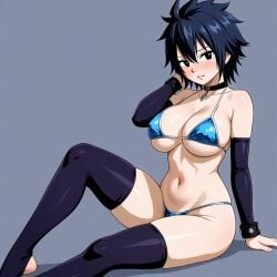 ai_generated black_hair fairy_tail genderswap_(mtf) gray_fullbuster sensual short_hair white_skin