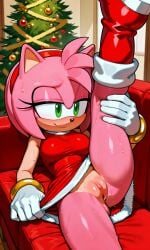 ai_generated amy_rose christmas mobian_hedgehog pixai sillysailor sonic_the_hedgehog_(series)