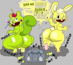 2boys anthro anthro_only ass ass_focus ass_jiggle ass_shake backsack balls barefoot big_ass big_butt bubble_ass bubble_butt buckteeth bunny bunny_ears bunny_slippers bunny_tail butt_crack butt_focus butt_jiggle candy candy_apple color colored cuddles_(htf) dancing duo edit english_text fat_ass fat_butt fauxtellno1 fauxtellno1_(artist) feet femboy flat_colors furry furry_male furry_only green_body green_skin green_tail happy_tree_friends hi_res high_resolution highres huge_ass huge_butt jiggle jiggling_ass lagomorph lazy_eye leporid lollipop long_tail looking_at_viewer looking_back lyrics male male_only mondo_media musical_note naked naked_male nude nude_male nutty_(htf) open_mouth open_smile paws perineum pink_nose presenting presenting_ass presenting_hindquarters rabbit rabbit_ears rabbit_tail radio rear_view reflection_in_ass rodent rosy_cheeks round_ass round_butt sciurid shaded shaking_ass shaking_butt short_tail shortstack shortstack_femboy shortstack_male showing_ass showing_off_ass slippers smile smiling smiling_at_viewer soles squirrel squirrel_ears squirrel_tail standing teapot_(body_type) testicles text thick thick_ass thick_thighs thighs tree_squirrel twerk twerking twerkoff wink winking winking_at_viewer yellow_body yellow_skin yellow_tail