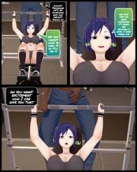 big_ass big_breasts blacked blue_hair dark-skinned_male dark_skin female glasses gym gym_uniform meme50 soiacalmanienti tachikawa_tomoko workout workout_equipment